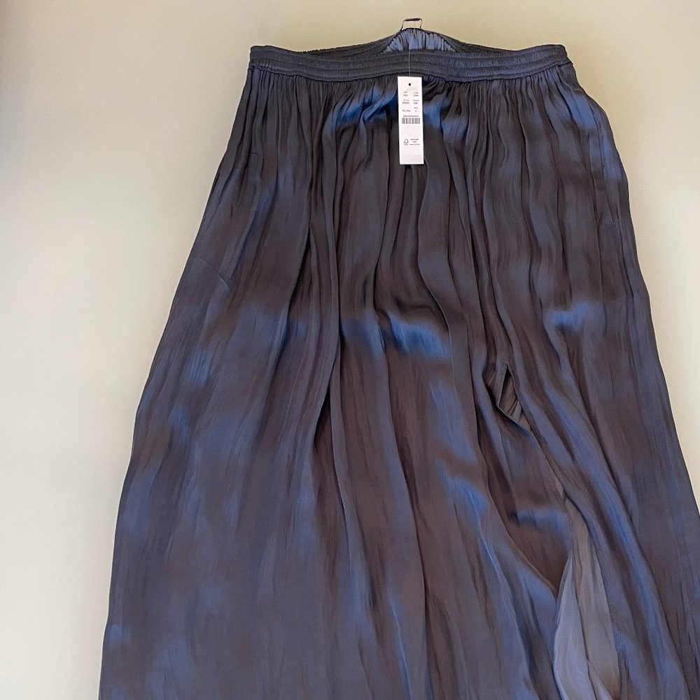 JCrew side-slit featherweight satin maxi skirt, size 4.